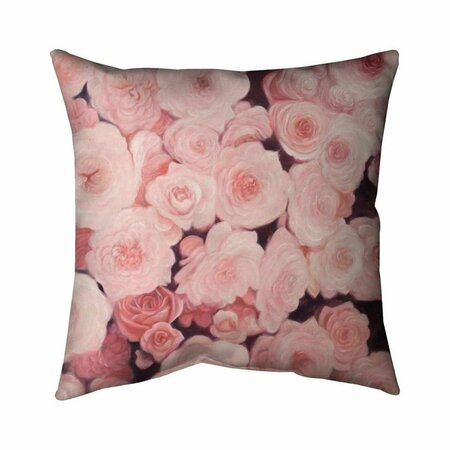 BEGIN HOME DECOR 20 x 20 in. Pink Flower Field-Double Sided Print Indoor Pillow 5541-2020-FL311